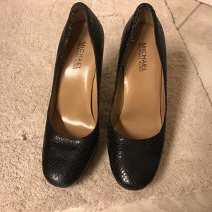 Michael Kors black snakeskin heels size 6.5